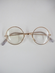 Gold Round Frame Novelty Glasses 